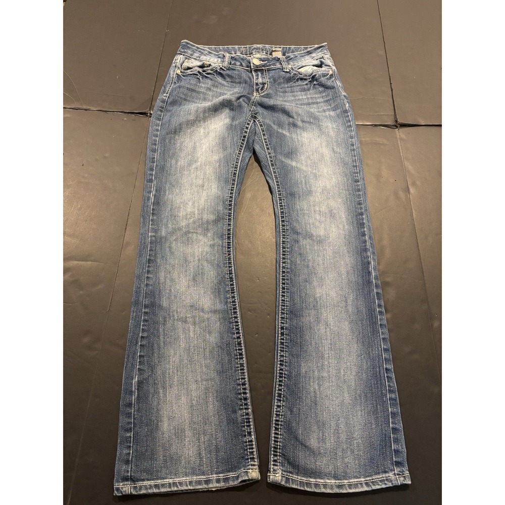 ND Weekend Women's Medium Wash Bootcut Jeans with Rhinestone Accents Size 6